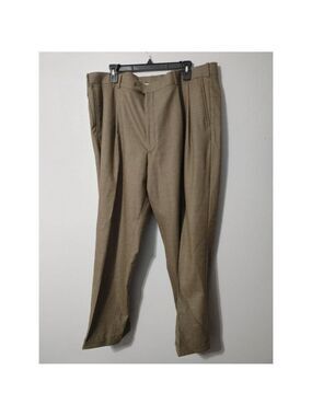 Men's Kenneth Roberts Platinum Wool/Cashmere Tan/Brown Dress Pants Waist 42x29